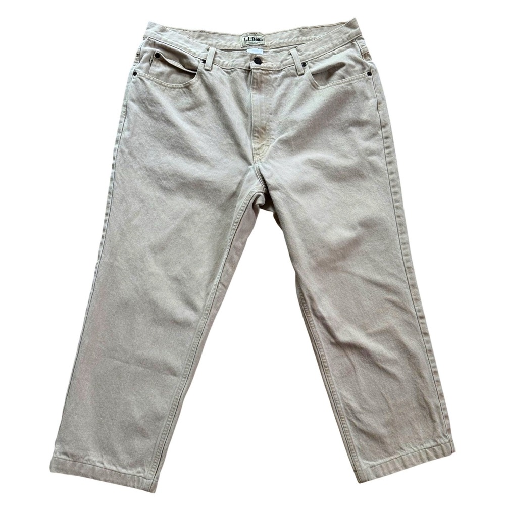 Vintage L.L. Bean‎ Classic Fit Khaki Pants Tagged 38x29 Fits 35x26  Straight Leg
